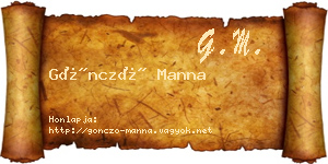 Göncző Manna névjegykártya